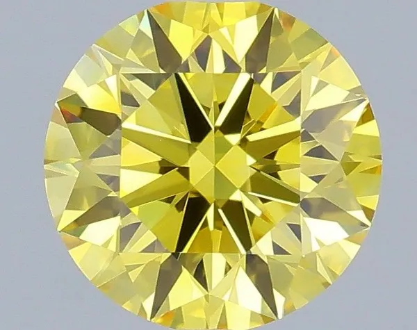 0.64ct ROUND Fancy Vivid Yellow VVS1 Coloured Lab diamond