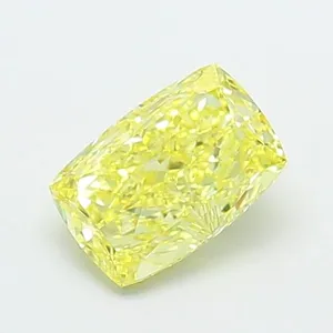 1.02ct CUSHION Fancy Intense Yellow VS2 Coloured Lab diamond