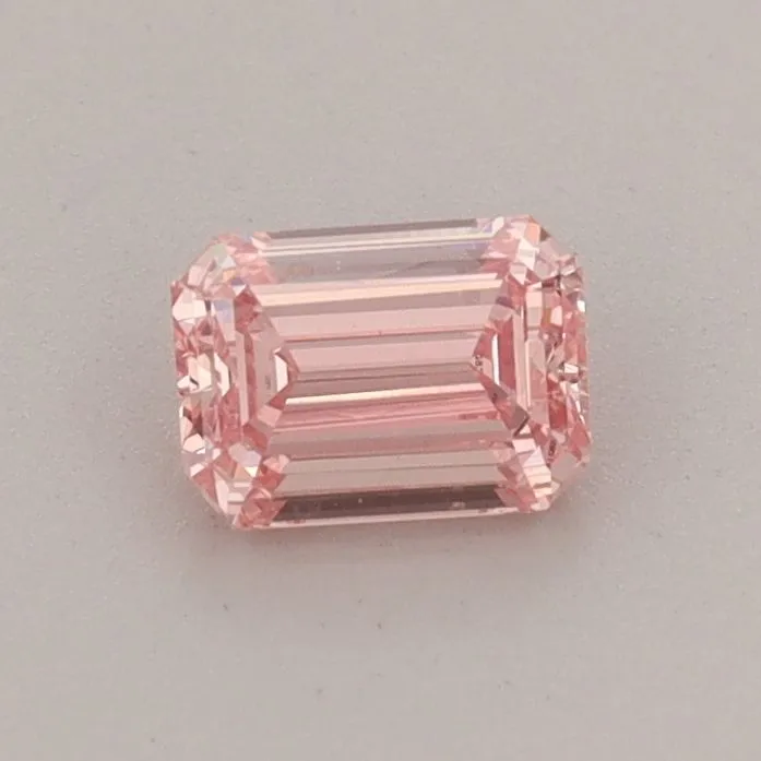 0.50ct EMERALD Fancy Vivid Pink VVS2 Coloured Lab diamond