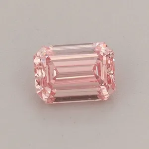 0.5ct EMERALD Fancy Vivid Pink VVS2 Coloured Lab diamond