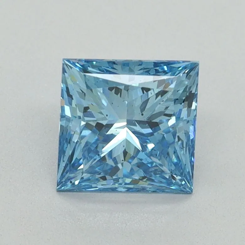 1.18ct PRINCESS Fancy Vivid Blue SI1 Coloured Lab diamond