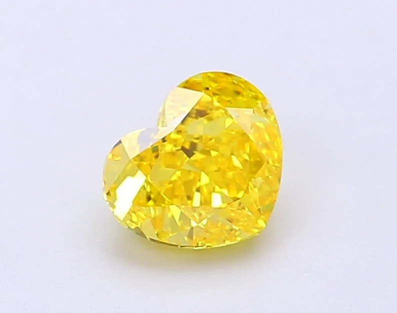 1.09ct HEART Fancy Vivid Yellow VS1 Coloured Lab diamond