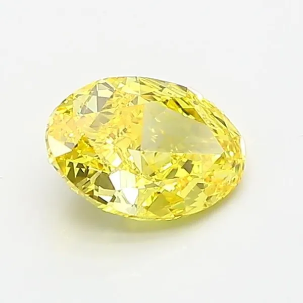 1ct OVAL Fancy Vivid Yellow VS1 Coloured Lab diamond