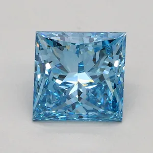 1.4ct PRINCESS Fancy Vivid Blue VS1 Coloured Lab diamond