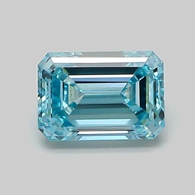 0.75ct EMERALD Fancy Vivid Green Blue VVS2 Coloured Lab diamond