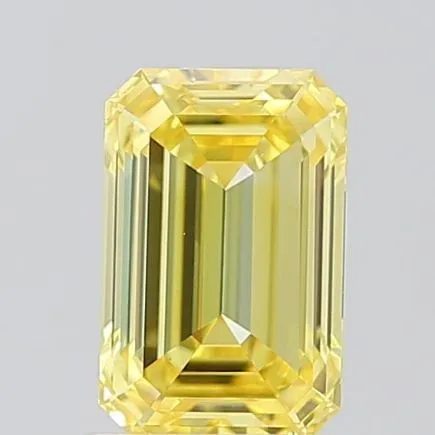 1.1ct EMERALD Fancy Vivid Yellow VS2 Coloured Lab diamond