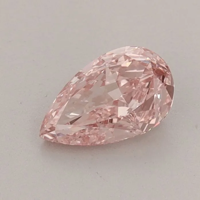 0.60ct PEAR Fancy Vivid Pink VVS2 Coloured Lab diamond