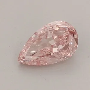 0.6ct PEAR Fancy Vivid Pink VVS2 Coloured Lab diamond