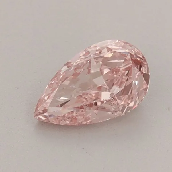 0.6ct PEAR Fancy Vivid Pink VVS2 Coloured Lab diamond