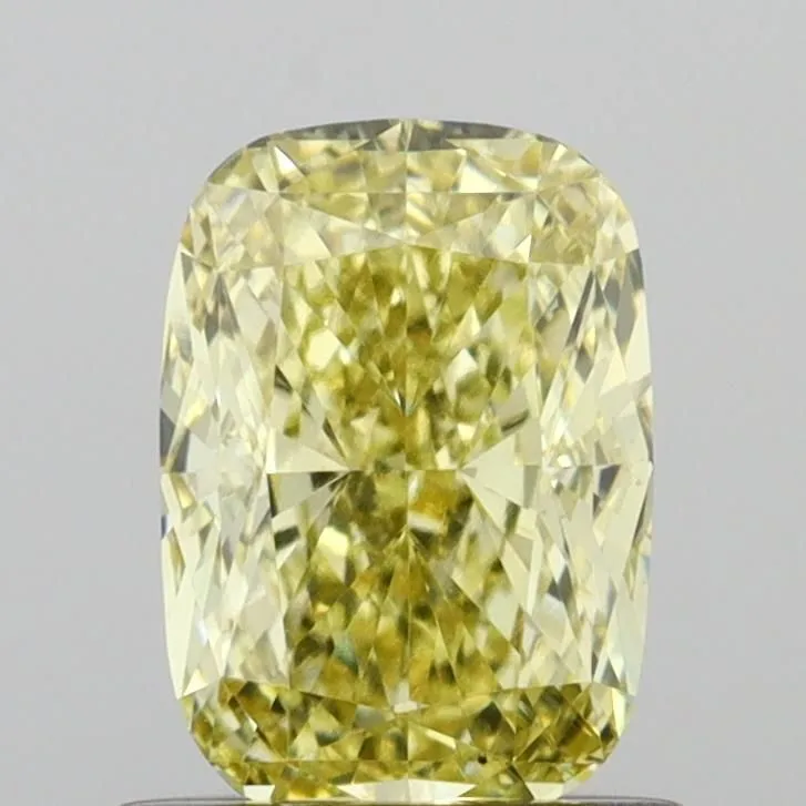 1.04ct CUSHION Fancy Intense Yellow VS1 Coloured Lab diamond
