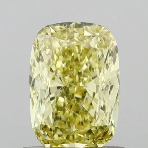 1.04ct CUSHION Fancy Intense Yellow VS1 Coloured Lab diamond