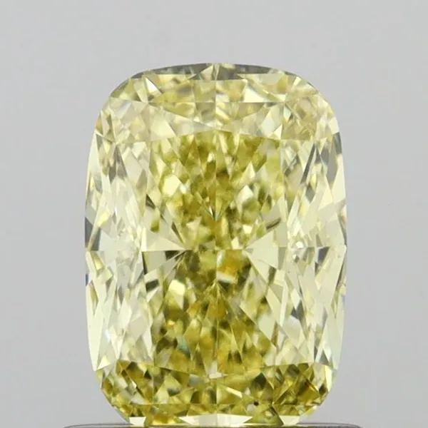 1.04ct CUSHION Fancy Intense Yellow VS1 Coloured Lab diamond