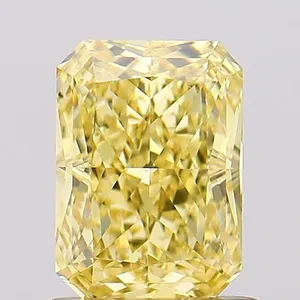 1.19ct RADIANT Fancy Vivid Yellow VVS2 Coloured Lab diamond