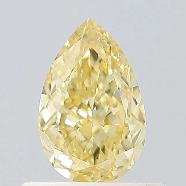 0.58ct PEAR Fancy Intense Yellow VS1 Coloured Lab diamond