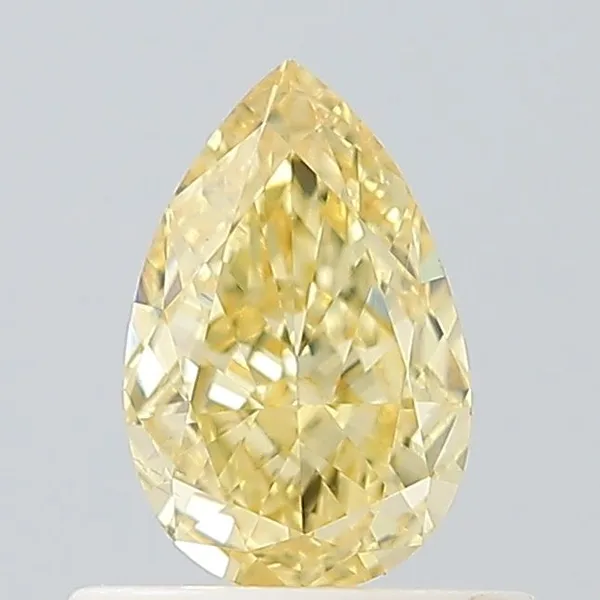 0.58ct PEAR Fancy Intense Yellow VS1 Coloured Lab diamond