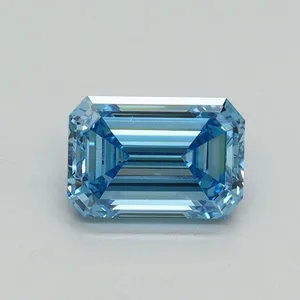 1.01ct EMERALD Fancy Vivid Blue VVS2 Coloured Lab diamond