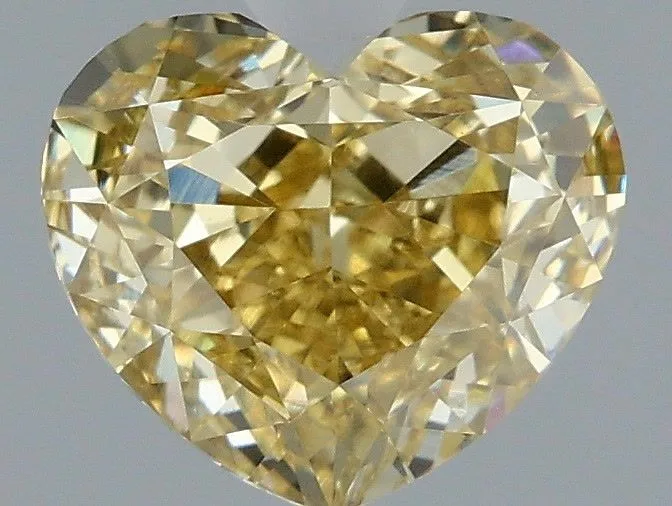 1.56ct HEART Fancy Intense Yellow VVS2 Coloured Lab diamond