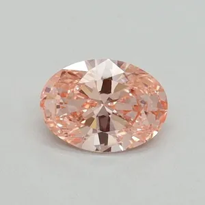 0.4ct OVAL Fancy Vivid Pink VS1 Coloured Lab diamond