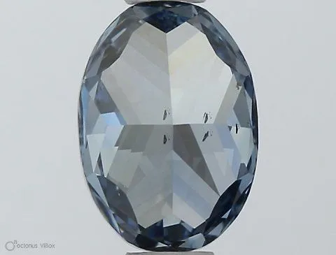 0.62ct OVAL Fancy Vivid Blue SI1 Coloured Lab diamond