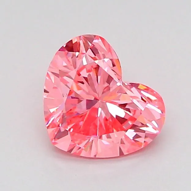 1.02ct HEART Fancy Vivid Pink VVS2 Coloured Lab diamond
