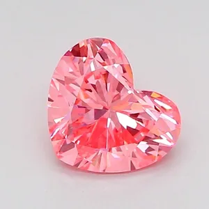 1.02ct HEART Fancy Vivid Pink VVS2 Coloured Lab diamond