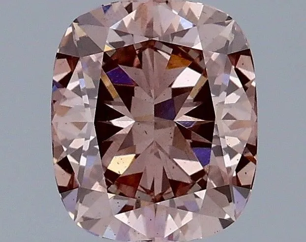 1.36ct CUSHION Fancy Grayish Pink VS2 Coloured Lab diamond