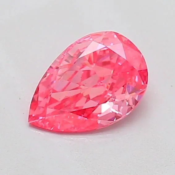 0.54ct PEAR Fancy Vivid Pink VS2 Coloured Lab diamond