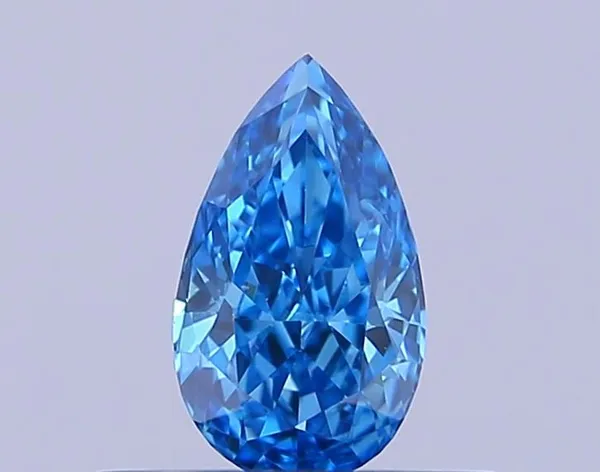 0.37ct PEAR Fancy Vivid Blue VVS2 Coloured Lab diamond