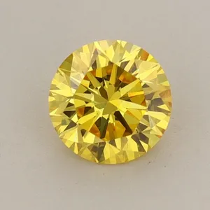0.69ct ROUND Fancy Vivid Yellow VVS2 Coloured Lab diamond