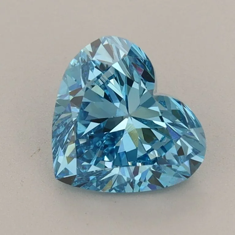 1.31ct HEART Fancy Vivid Blue VVS2 Coloured Lab diamond