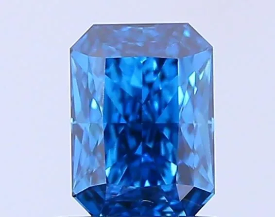 0.70ct RADIANT Fancy Vivid Blue VS2 Coloured Lab diamond