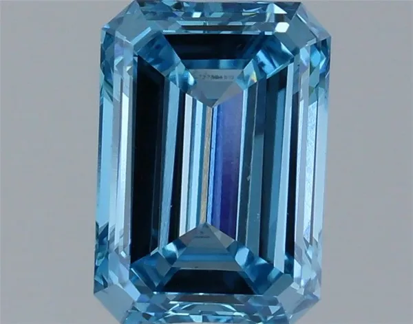 1.3ct EMERALD Fancy Vivid Blue VS1 Coloured Lab diamond