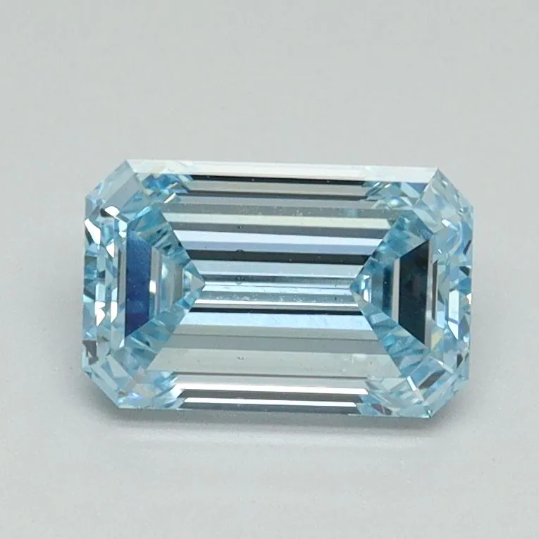 1.12ct EMERALD Fancy Intense Blue VS2 Coloured Lab diamond