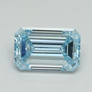 1.12ct EMERALD Fancy Intense Blue VS2 Coloured Lab diamond