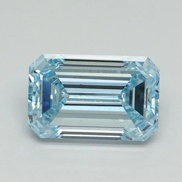 1.12ct EMERALD Fancy Intense Blue VS2 Coloured Lab diamond