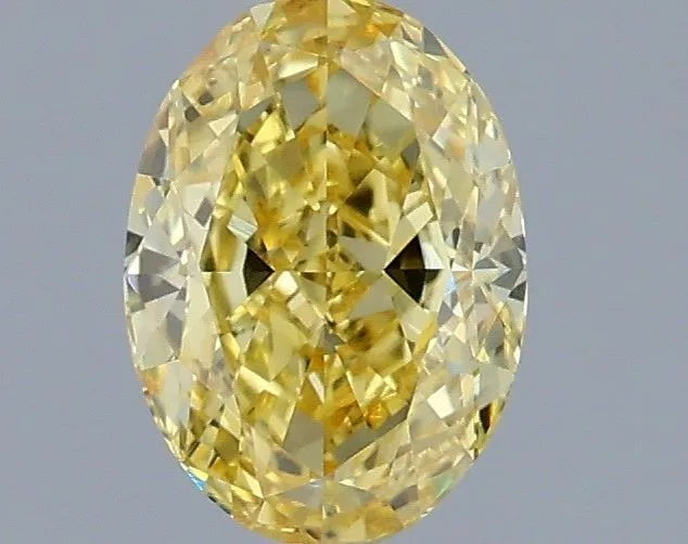 1.01ct OVAL Fancy Vivid Yellow VS1 Coloured Lab diamond