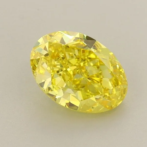 1.1ct OVAL Fancy Vivid Yellow VS1 Coloured Lab diamond