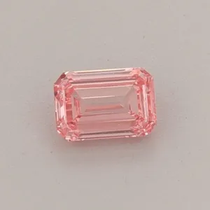 0.32ct EMERALD Fancy Vivid Pink VS1 Coloured Lab diamond