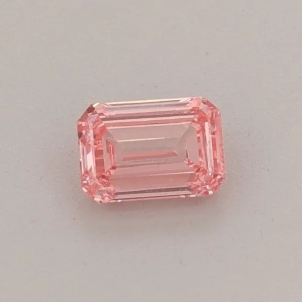 0.32ct EMERALD Fancy Vivid Pink VS1 Coloured Lab diamond