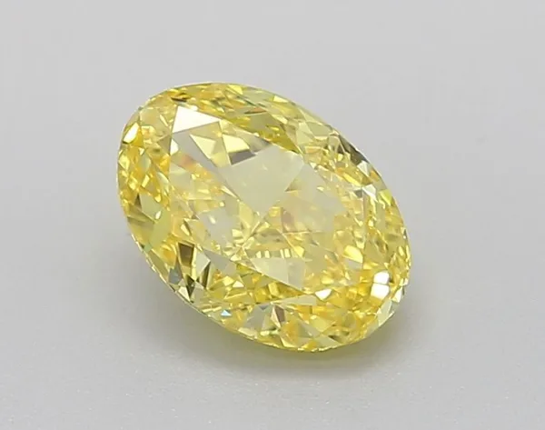 1.03ct OVAL Fancy Vivid Yellow VS1 Coloured Lab diamond