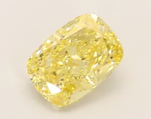 1.24ct CUSHION Fancy Intense Yellow VVS2 Coloured Lab diamond
