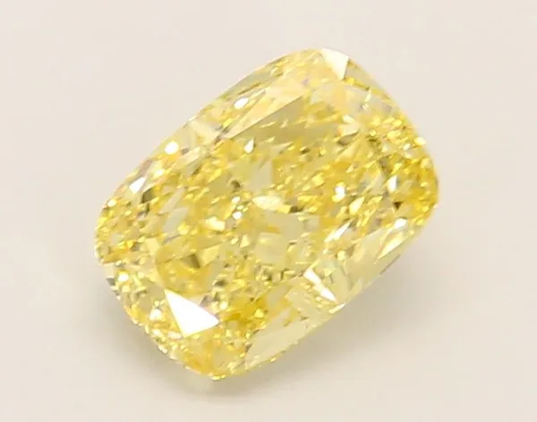 1.24ct CUSHION Fancy Intense Yellow VVS2 Coloured Lab diamond