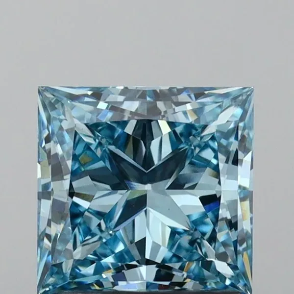 1.55ct PRINCESS Fancy Intense Blue VS1 Coloured Lab diamond