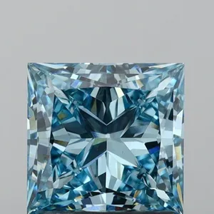 1.55ct PRINCESS Fancy Intense Blue VS1 Coloured Lab diamond