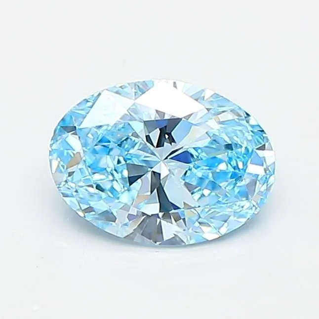 0.67ct OVAL Fancy Vivid Blue VVS2 Coloured Lab diamond