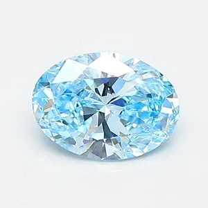 0.67ct OVAL Fancy Vivid Blue VVS2 Coloured Lab diamond