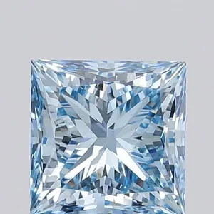 3.85ct PRINCESS Fancy Vivid Blue VS1 Coloured Lab diamond