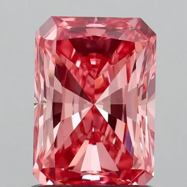 1.1ct RADIANT Fancy Vivid Pink VS1 Coloured Lab diamond