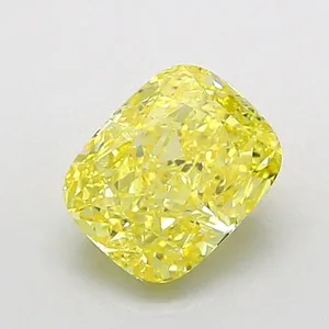 1.04ct CUSHION Fancy Vivid Yellow VS1 Coloured Lab diamond