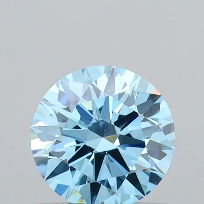 0.54ct ROUND Fancy Vivid Blue VVS2 Coloured Lab diamond